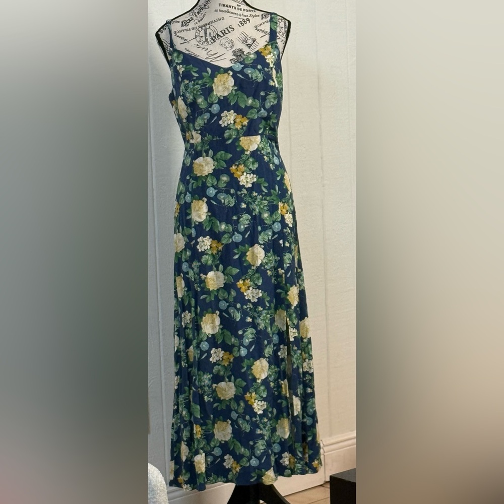 Old Navy Floral Maxi Dress - Navy and Yellow